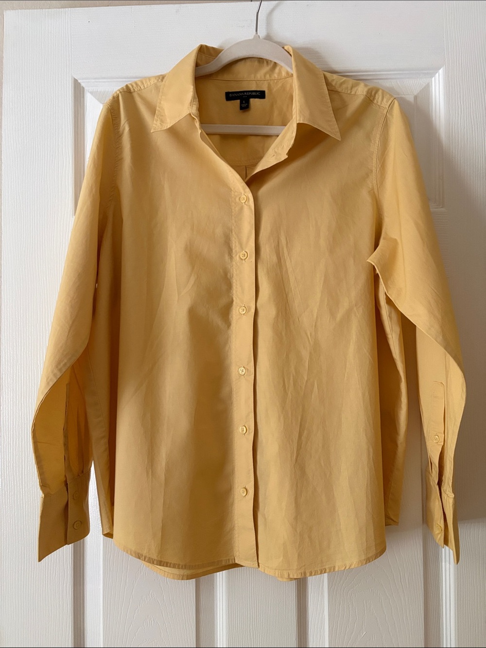 Banana Republic Women's Light Mustard Button-Down Shirt